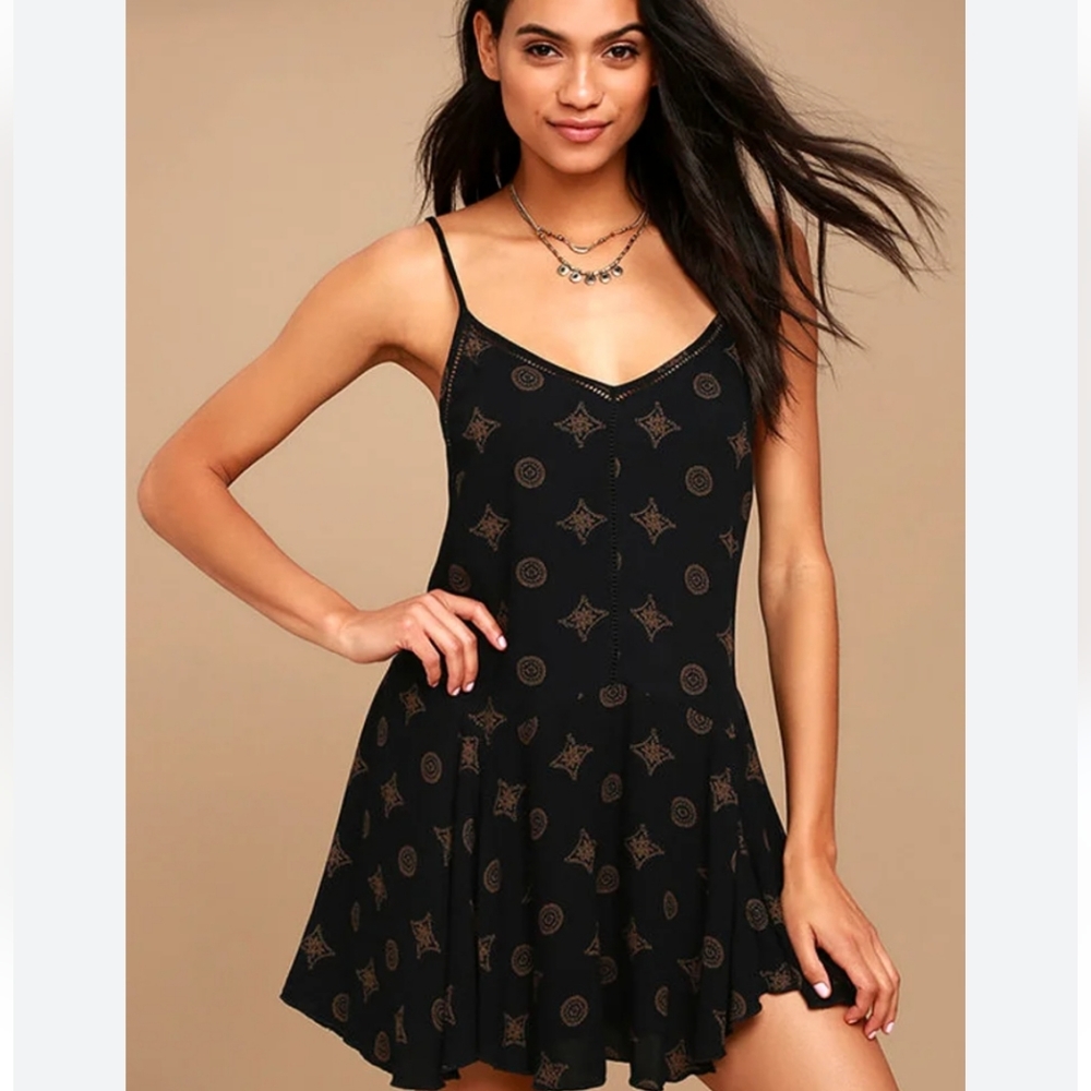 Amuse Society spaghetti strap drop waist dress